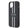 Coque arrière rigide Guess 4G Printed Stripes avec MagSafe pour Apple iPhone 15 - Noir 4