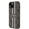 Coque arrière rigide Guess 4G Printed Stripes avec MagSafe pour Apple iPhone 15 - Marron 3