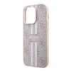 Coque arrière rigide Guess 4G Printed Stripes avec MagSafe pour Apple iPhone 15 Pro Max - Rose 3