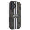 Coque arrière rigide Guess 4G Printed Stripes avec MagSafe pour Apple iPhone 16 - Marron 3