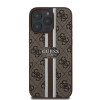 Coque arrière rigide Guess 4G Printed Stripes avec MagSafe pour Apple iPhone 16 Pro - Marron 2
