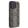 Coque arrière rigide Guess 4G Printed Stripes avec MagSafe pour Apple iPhone 16 Pro - Marron 3
