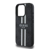 Coque arrière rigide Guess 4G Printed Stripes avec MagSafe pour Apple iPhone 16 Pro Max - Noir 4