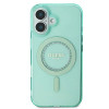 Coque arrière Guess IML Rhinestones avec MagSafe pour Apple iPhone 16 - Vert 1