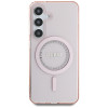 Coque arrière Guess IML Rhinestones avec MagSafe pour Samsung Galaxy S25 - Rose 1