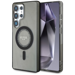 Coque arrière Guess IML Rhinestones avec MagSafe pour Samsung Galaxy S25 Ultra - Noir