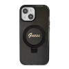 Coque arrière Guess Ring Stand Script Glitter avec MagSafe pour Apple iPhone 15 - Noir 2