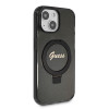Coque arrière Guess Ring Stand Script Glitter avec MagSafe pour Apple iPhone 15 Plus - Noir 3