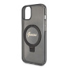 Coque arrière Guess Ring Stand Script Glitter avec MagSafe pour Apple iPhone 15 Plus - Noir 4