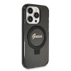 Coque arrière Guess Ring Stand Script Glitter avec MagSafe pour Apple iPhone 15 Pro Max - Noir 3