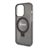 Coque arrière Guess Ring Stand Script Glitter avec MagSafe pour Apple iPhone 15 Pro Max - Noir 4