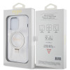 Coque arrière Guess Ring Stand Script Glitter avec MagSafe pour Apple iPhone 15 Pro Max - Transparent 5