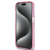 Coque arrière Guess Ring Stand Script Glitter avec MagSafe pour Apple iPhone 15 Pro Max - Rose 1