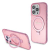 Coque arrière Guess Ring Stand Script Glitter avec MagSafe pour Apple iPhone 15 Pro - Rose 0