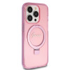 Coque arrière Guess Ring Stand Script Glitter avec MagSafe pour Apple iPhone 15 Pro - Rose 3