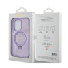 Coque arrière Guess Ring Stand Script Glitter avec MagSafe pour Apple iPhone 15 Pro - Violet 6