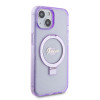 Coque arrière Guess Ring Stand Script Glitter avec MagSafe pour Apple iPhone 15 - Violet 3