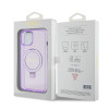 Coque arrière Guess Ring Stand Script Glitter avec MagSafe pour Apple iPhone 15 - Violet 6