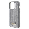 Coque arrière Guess Sequin Script Metal pour Apple iPhone 15 Pro - Argent 4