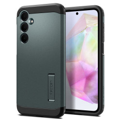 Coque arrière Spigen Tough Armor pour Samsung Galaxy A35 - Vert foncé