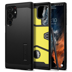 Coque arrière Spigen Tough Armor pour Samsung Galaxy S22 Ultra - Noir