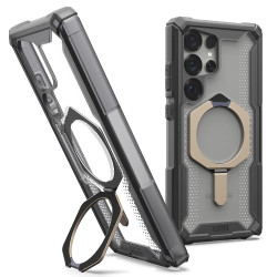 Coque arrière UAG Plasma XTE Kickstand avec MagSafe pour Samsung Galaxy S25 - Titane/Noir