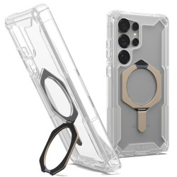 Coque arrière UAG Plasma XTE Kickstand avec MagSafe pour Samsung Galaxy S25 Ultra - Transparent/Titane