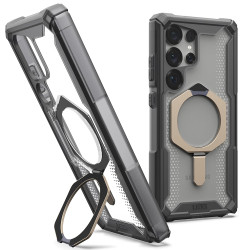 Coque arrière UAG Plasma XTE Kickstand avec MagSafe pour Samsung Galaxy S25 Ultra - Titane/Noir