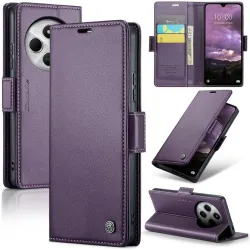 Coque portefeuille CASEME Litchi Texture pour Xiaomi Redmi 14C / Xiaomi Poco C75 - Violet