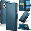 Coque portefeuille CASEME Litchi Texture pour Xiaomi Redmi 14C / Xiaomi Poco C75 - Bleu