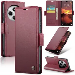 Coque portefeuille CASEME Litchi Texture pour Xiaomi Redmi 14C / Xiaomi Poco C75 - Rouge