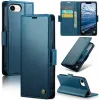 Coque portefeuille CASEME Litchi Texture pour Apple iPhone 17e/16e - Bleu