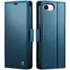 Coque portefeuille CASEME Litchi Texture pour Apple iPhone 17e/16e - Bleu 5