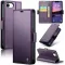 Coque portefeuille CASEME Litchi Texture pour Apple iPhone 17e/16e - Violet