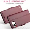 Coque portefeuille CASEME Litchi Texture pour Apple iPhone 17e/16e - Rouge 11