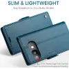 Coque portefeuille CASEME Litchi Texture pour Google Pixel 9a - Bleu 3