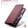 Coque portefeuille CASEME Litchi Texture pour Google Pixel 9a - Rouge 2