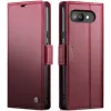 Coque portefeuille CASEME Litchi Texture pour Google Pixel 9a - Rouge 5
