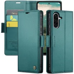 Coque portefeuille CASEME Litchi Texture pour Samsung Galaxy A36 - Vert
