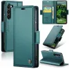 Coque portefeuille CASEME Litchi Texture pour Samsung Galaxy S25 - Vert