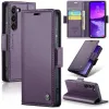 Coque portefeuille CASEME Litchi Texture pour Samsung Galaxy S25 - Violet