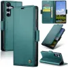 Coque portefeuille CASEME Litchi Texture pour Samsung Galaxy S25 Plus - Vert