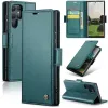 Coque portefeuille CASEME Litchi Texture pour Samsung Galaxy S25 Ultra - Vert
