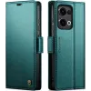 Coque portefeuille CASEME Litchi Texture pour Oppo Reno13 - Vert