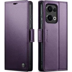 Coque portefeuille CASEME Litchi Texture pour Oppo Reno13 - Violet