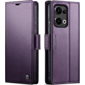 Coque portefeuille CASEME Litchi Texture pour Oppo Reno13 - Violet