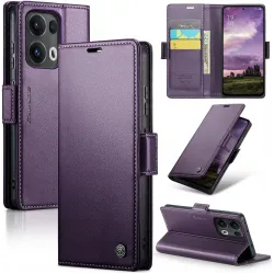 Coque portefeuille CASEME Litchi Texture pour Oppo Reno13 Pro - Violet