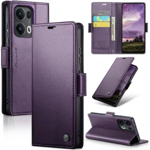 Coque portefeuille CASEME Litchi Texture pour Oppo Reno13 Pro - Violet