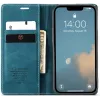 Coque portefeuille CASEME Retro Texture pour Apple iPhone 17e/16e - Bleu 6