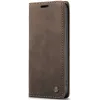 Coque portefeuille CASEME Retro Texture pour Apple iPhone 17e/16e - Marron foncé 5